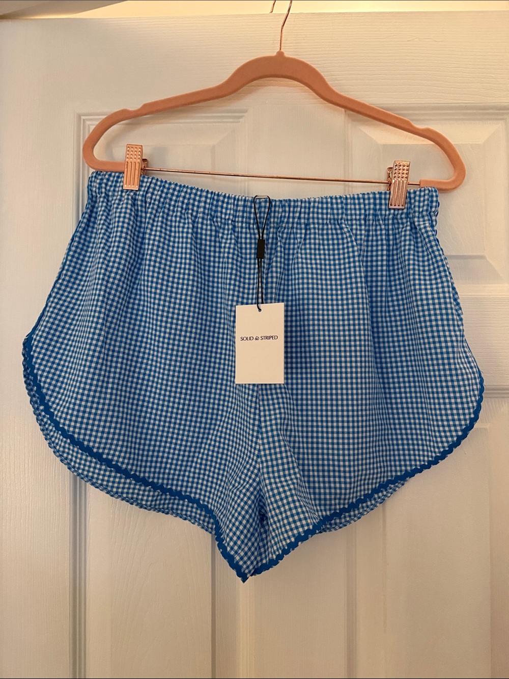 SOLID & STRIPED the Lester shorts blue gingham